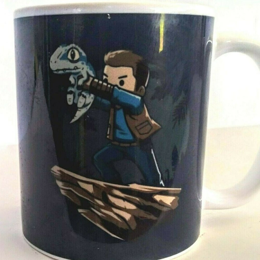 Cartoon Chibi Jurassic World Raptor King Mug
